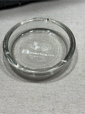 Vintage Clear Glass Ashtray - Americana Hotel of San Juan, Puerto Rico